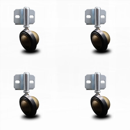 Service Caster 2.25 Inch Windsor Antique Soft Tread Ball Caster - Side Mount Bracket, 4PK SCC-GR01S214-DCR-WA-71678-4-CB180-4